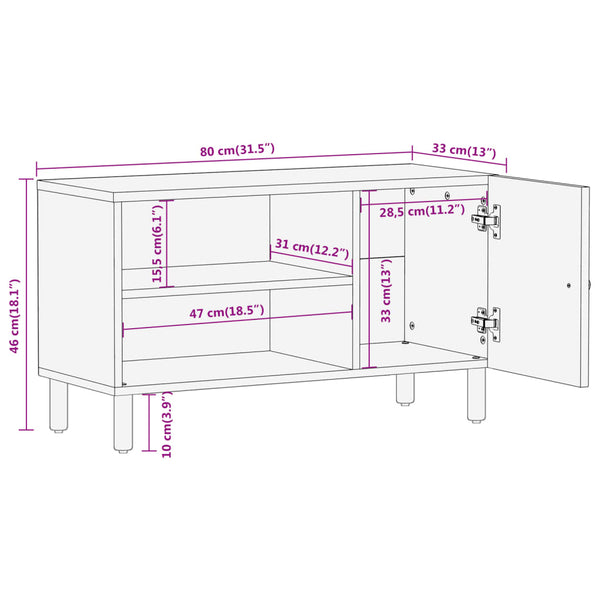 TV-Schrank Akazie Massivholz 80 cm