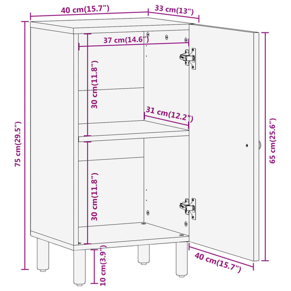 Akazie Beistellschrank 40x33x75 cm