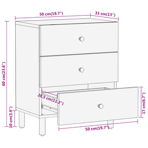 Nachttisch Mango Massivholz 50x33x60 cm