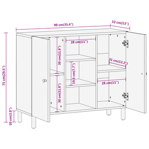 Beistellschrank Mango Massivholz 90 cm