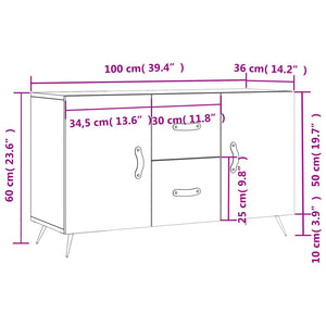 Sideboard Braun Eichenoptik 100 cm