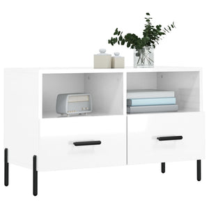 TV-Schrank Weiß Hochglanz 80x36x50 cm