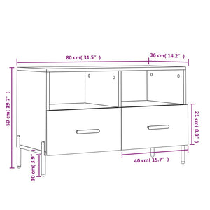 TV-Schrank Weiß Hochglanz 80x36x50 cm