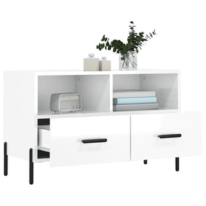 TV-Schrank Weiß Hochglanz 80x36x50 cm
