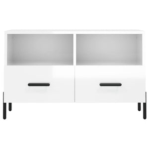 TV-Schrank Weiß Hochglanz 80x36x50 cm
