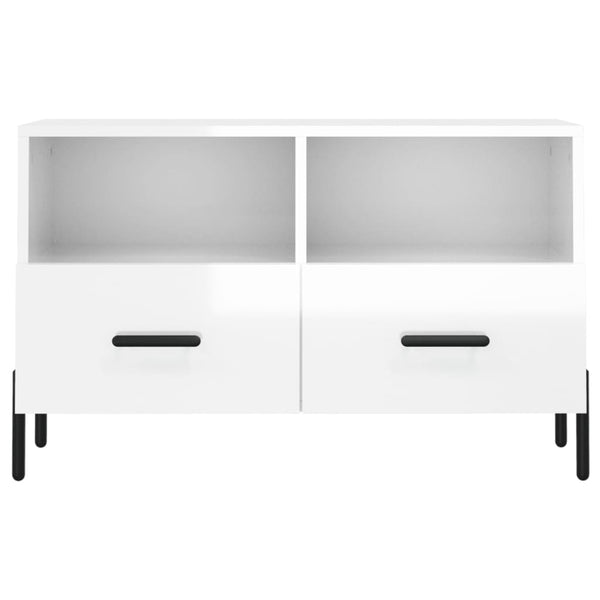 TV-Schrank Weiß Hochglanz 80x36x50 cm