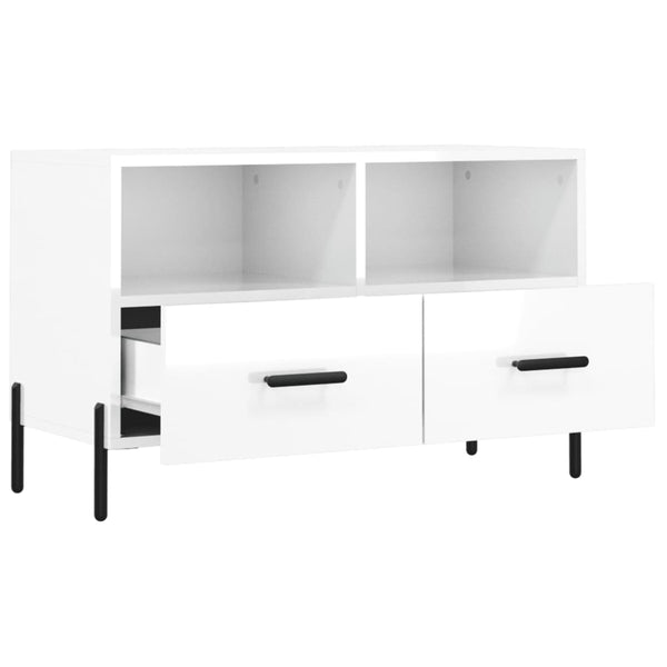 TV-Schrank Weiß Hochglanz 80x36x50 cm