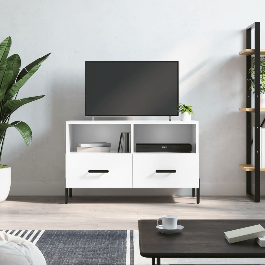 TV-Schrank Weiß Hochglanz 80x36x50 cm