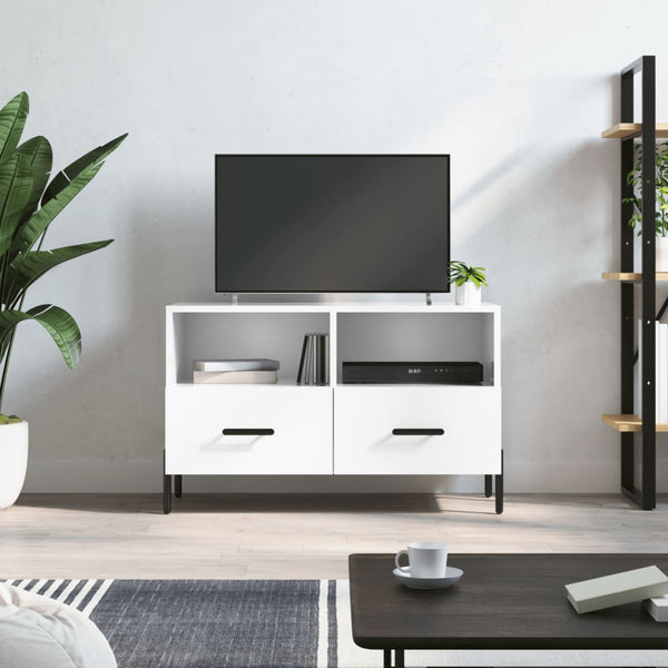 TV-Schrank Weiß Hochglanz 80x36x50 cm
