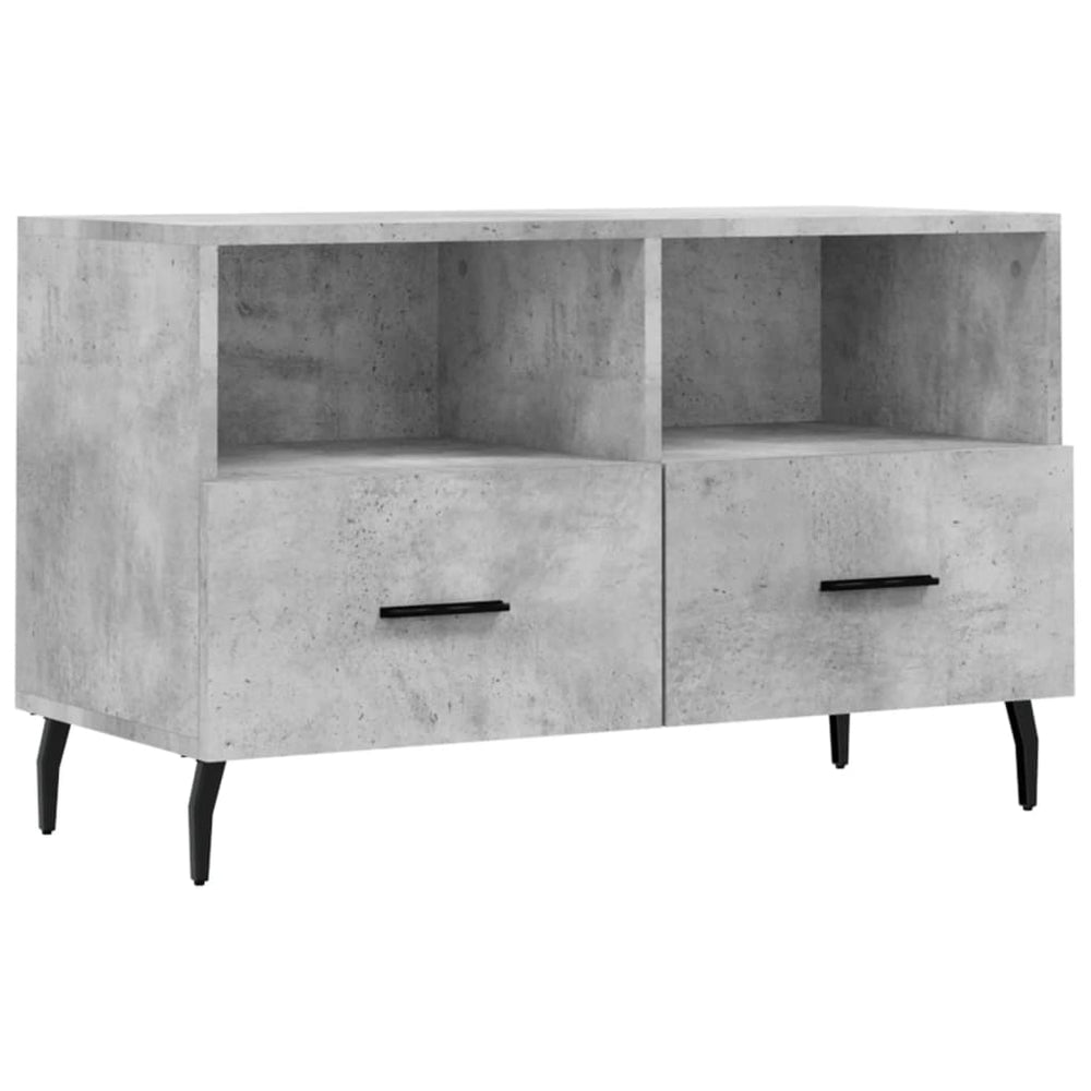 vidaXL Meuble TV gris béton 80x36x50 cm Aggloméré