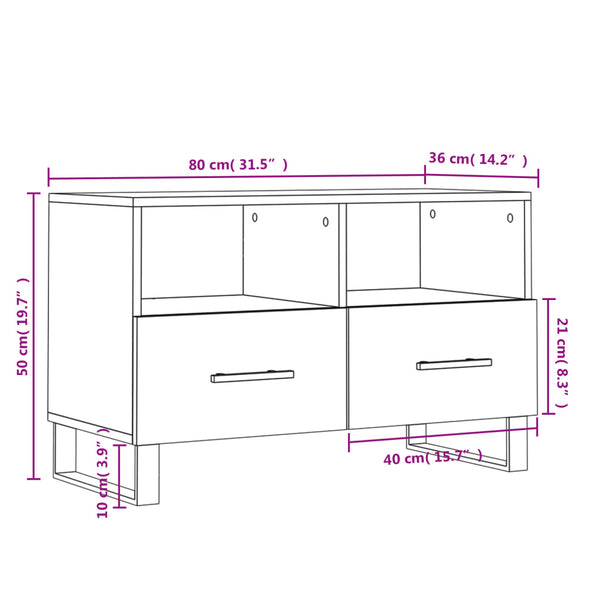 TV-Schrank Grau Sonoma 80 cm