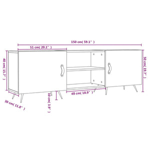 TV-Schrank Hochglanz Weiß 150 cm