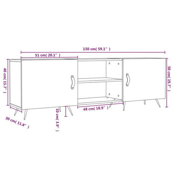 TV-Schrank Hochglanz Weiß 150 cm