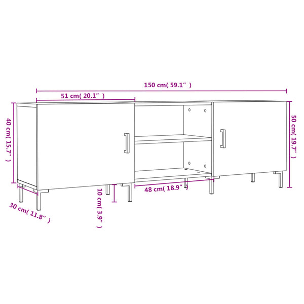Schwarzer TV-Schrank 150 cm