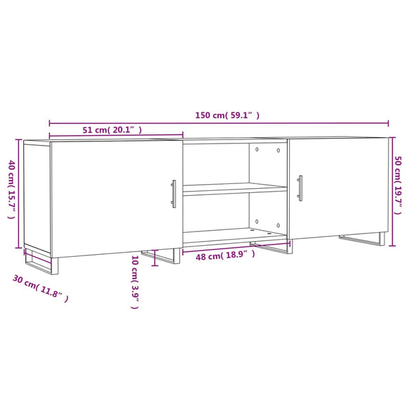 TV-Schrank Grau Sonoma 150 cm