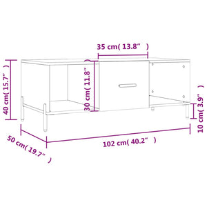 Betongrauer Couchtisch 102x50 cm