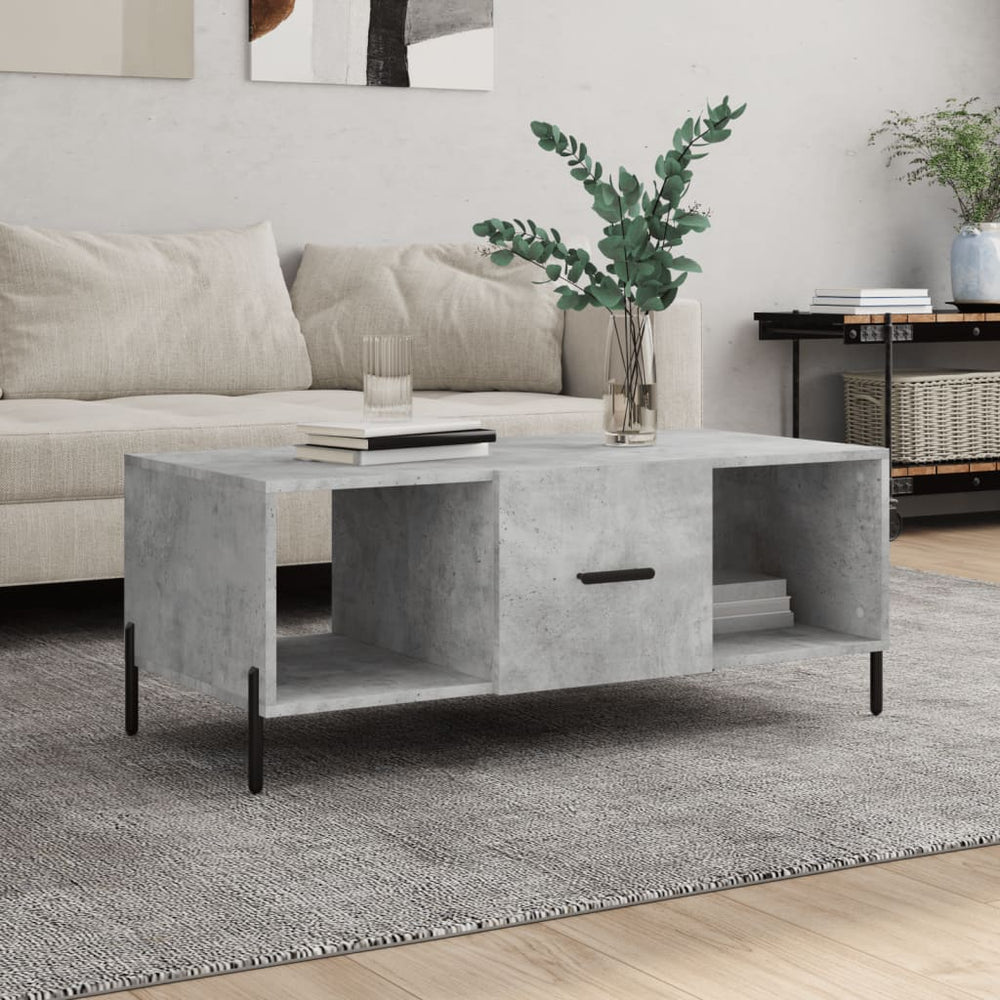 vidaXL Table basse gris béton 102x50x40 cm Bois d'ingénierie