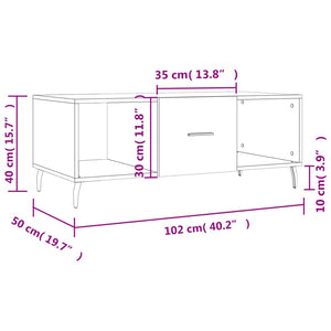 Schwarzer Couchtisch 102x50 cm