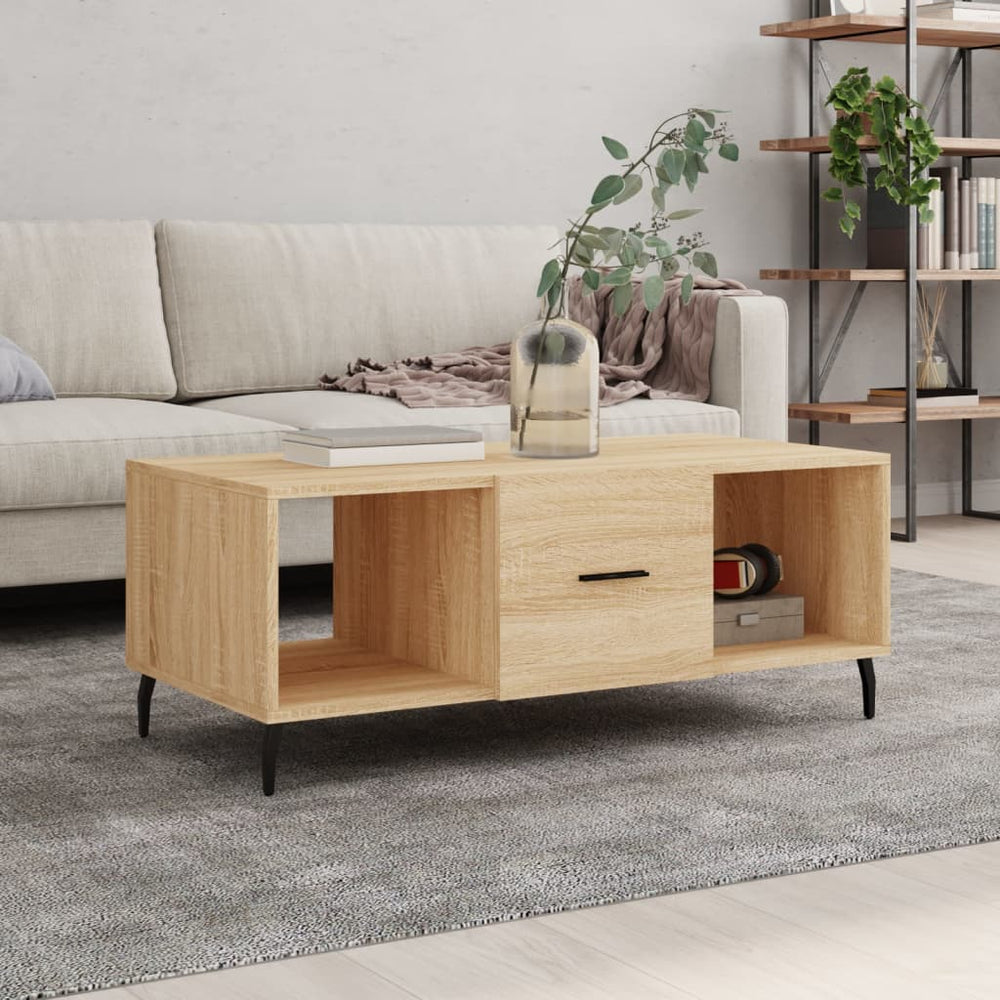 vidaXL Table basse chêne sonoma 102x50x40 cm, bois d'ingénierie