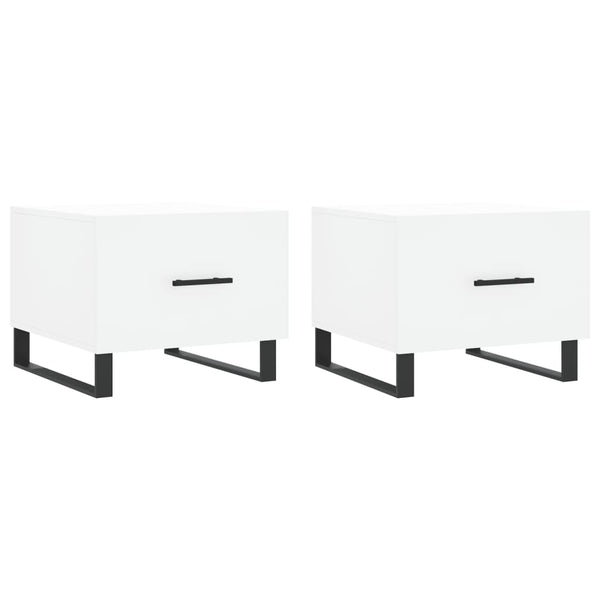 Couchtische 2er Set, Weiß 50x50 cm