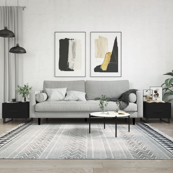 Schwarze Couchtische 2er Set 50x50 cm