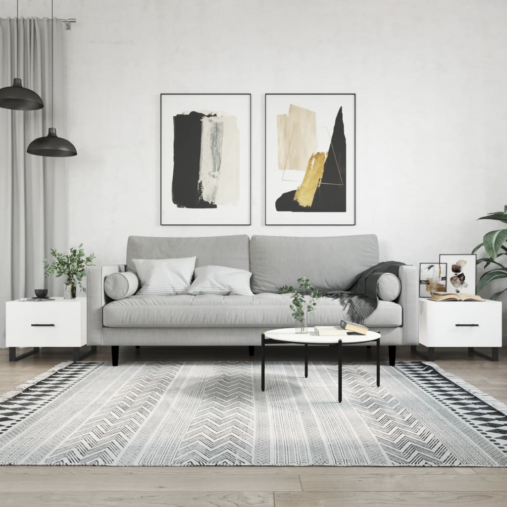 Couchtische, 2er-Set, Hochglanz Weiß