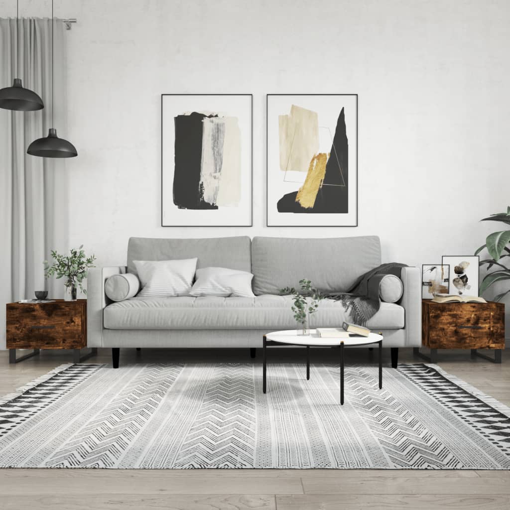 Couchtische 2er Set Räuchereiche 50x50 cm