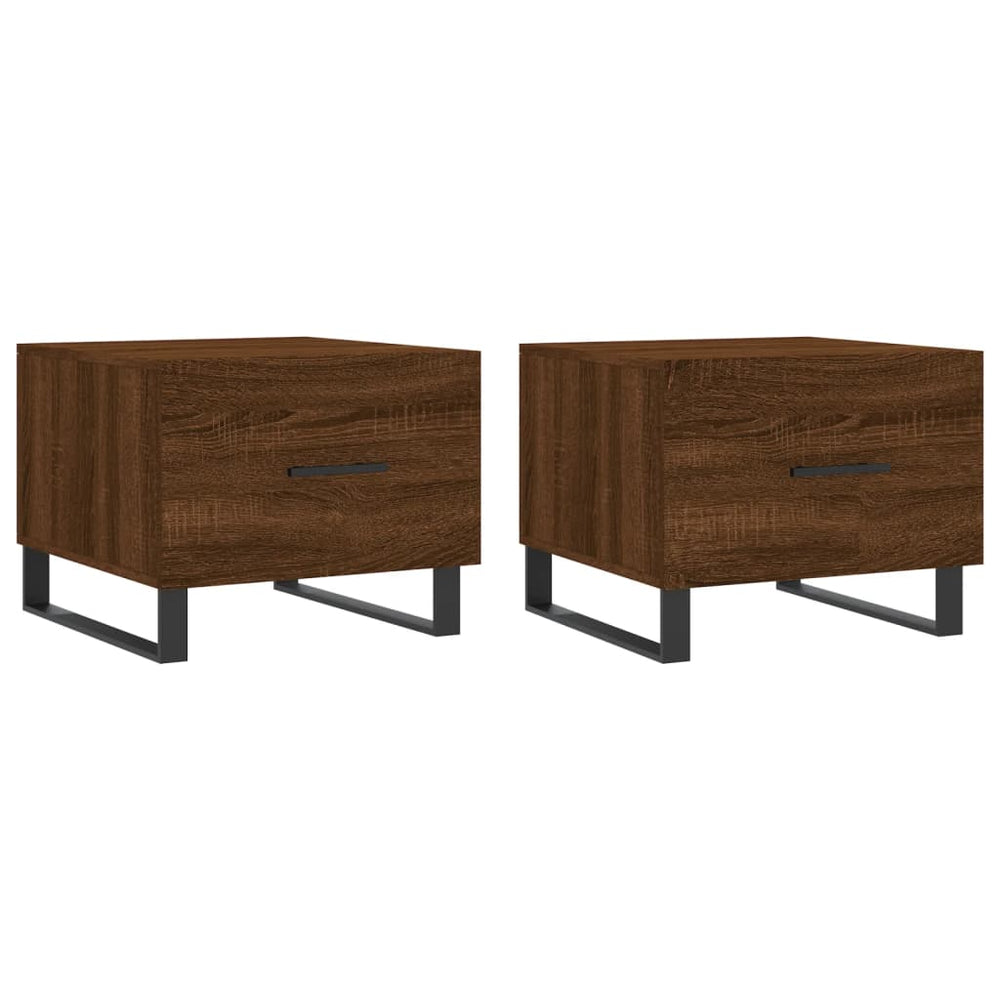 vidaXL Coffee Tables 2 pcs Brown Oak Look 50x50x40 cm Engineered Wood