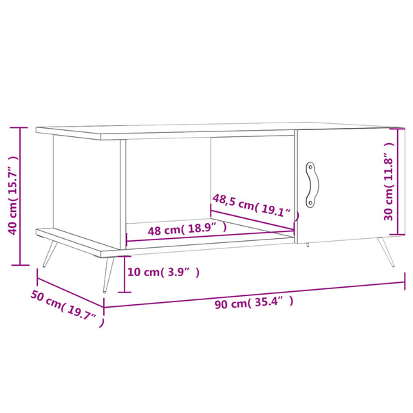 Betongrauer Couchtisch 90x50 cm