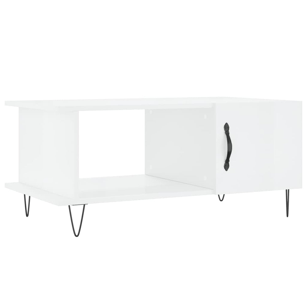 Hochglanz Couchtisch Weiß 90x50 cm
