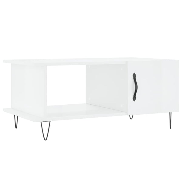 Hochglanz Couchtisch Weiß 90x50 cm