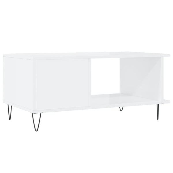 Hochglanz Couchtisch Weiß 90x50 cm