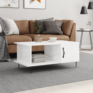 Hochglanz Couchtisch Weiß 90x50 cm