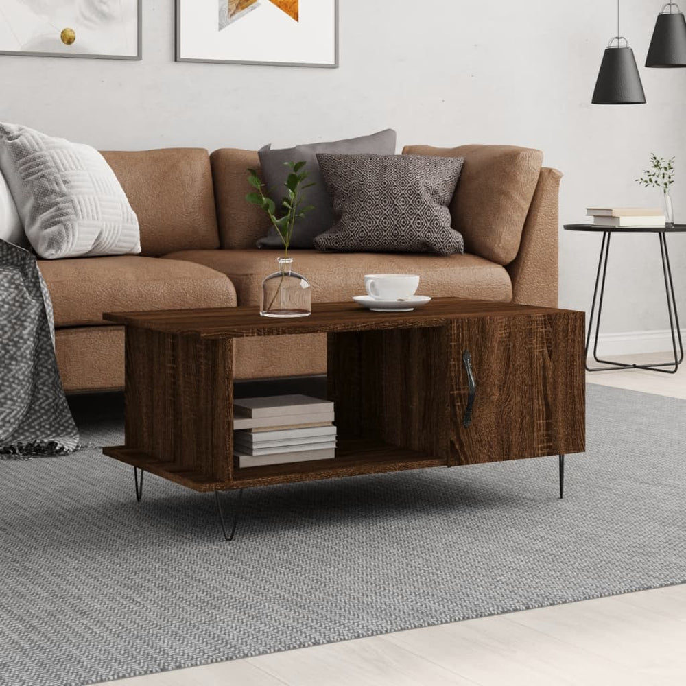 vidaXL Coffee Table Brown Oak-look 90x50x40 cm Engineered Wood