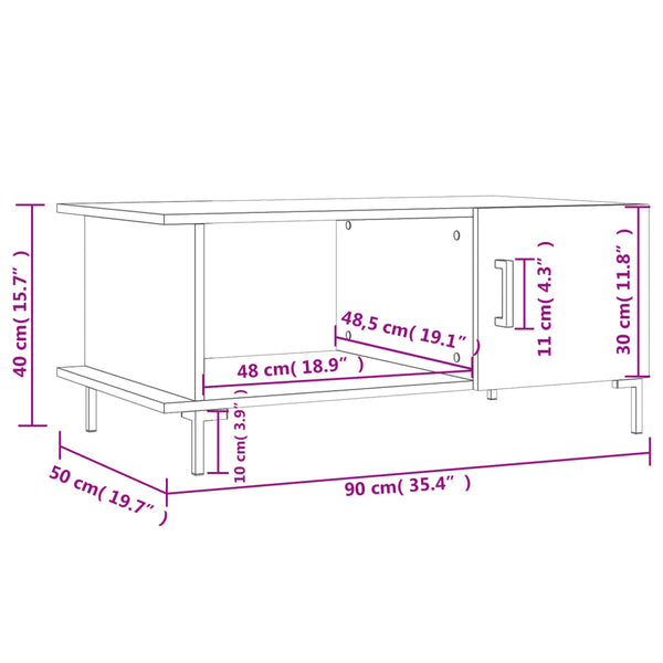 Couchtisch Eiche Braun 90x50 cm