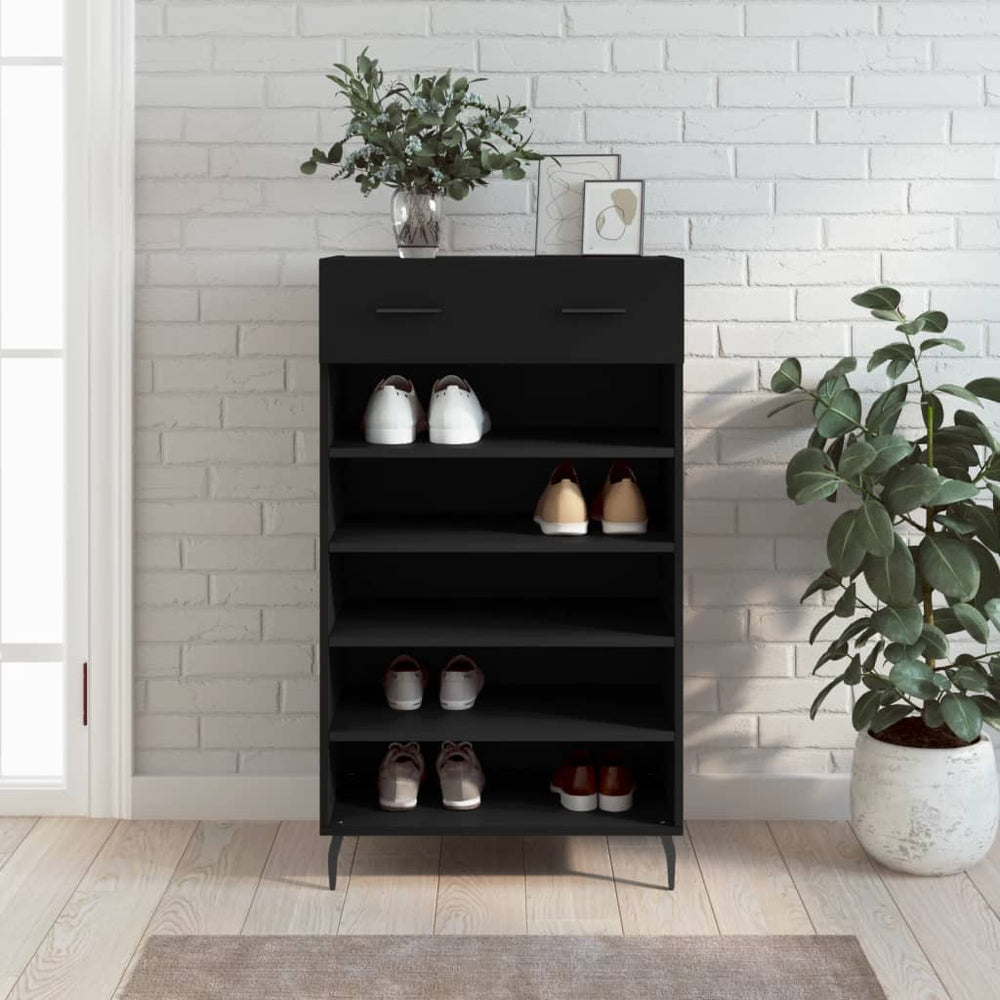 Schuhschrank Schwarz 60x35x105 cm