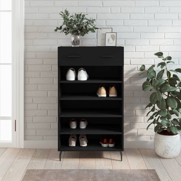 Schuhschrank Schwarz 60x35x105 cm