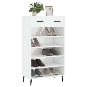 Hochglanz Schuhschrank Weiß 60x105 cm