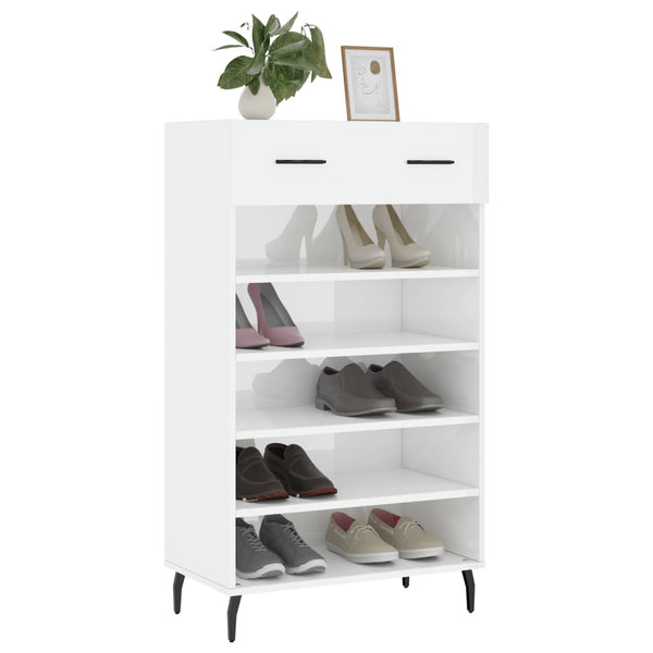 Hochglanz Schuhschrank Weiß 60x105 cm