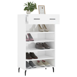 Hochglanz Schuhschrank Weiß 60x105 cm