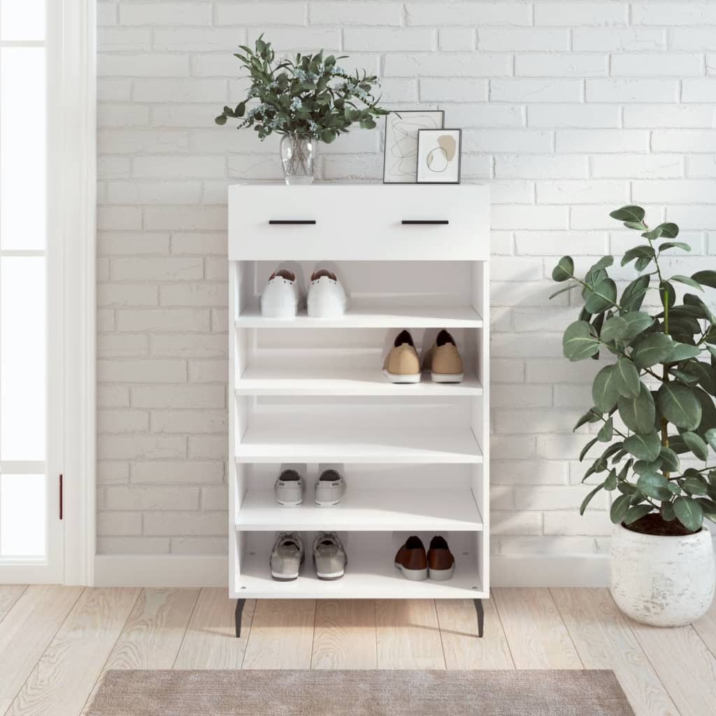 Hochglanz Schuhschrank Weiß 60x105 cm