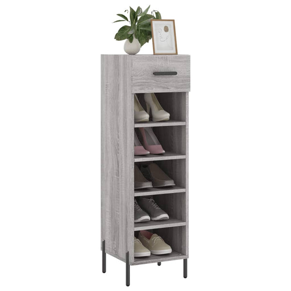 Schuhschrank Grau Sonoma 30x35x105 cm