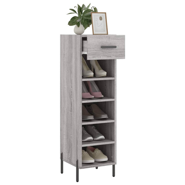Schuhschrank Grau Sonoma 30x35x105 cm