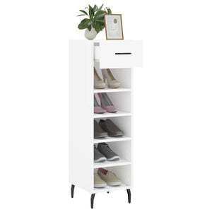 Weißer Schuhschrank Holz 30x35x105 cm