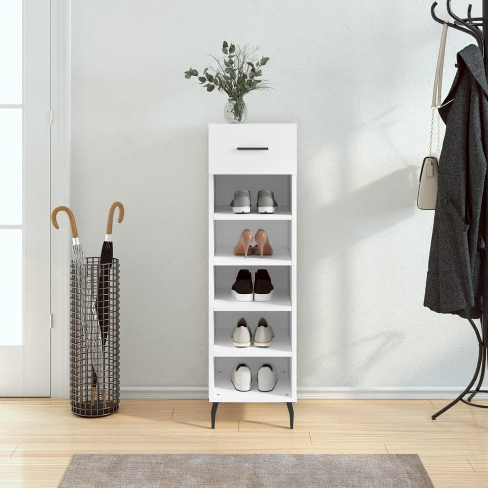 Weißer Schuhschrank Holz 30x35x105 cm