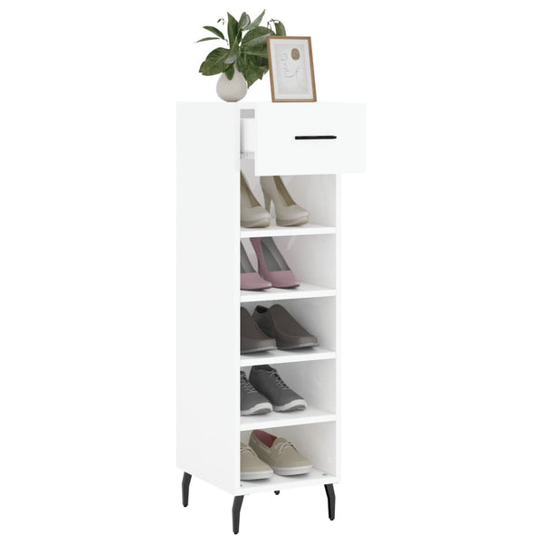 Hochglanz Schuhschrank Weiß 30x35x105cm
