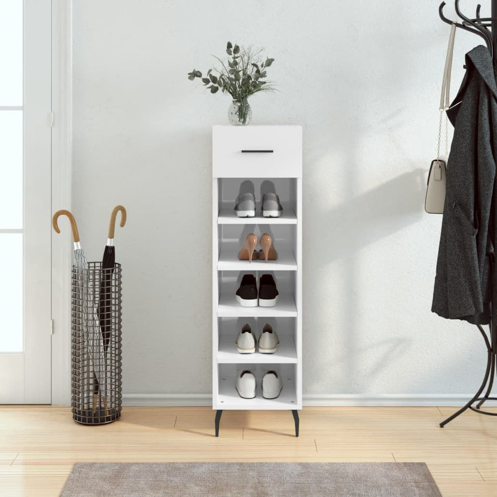 Hochglanz Schuhschrank Weiß 30x35x105cm