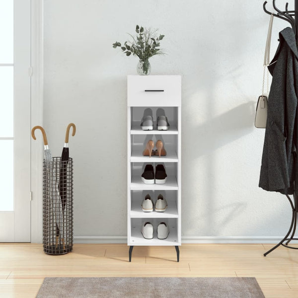 Hochglanz Schuhschrank Weiß 30x35x105cm