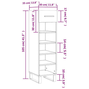 Schuhschrank Schwarz 30x35x105 cm