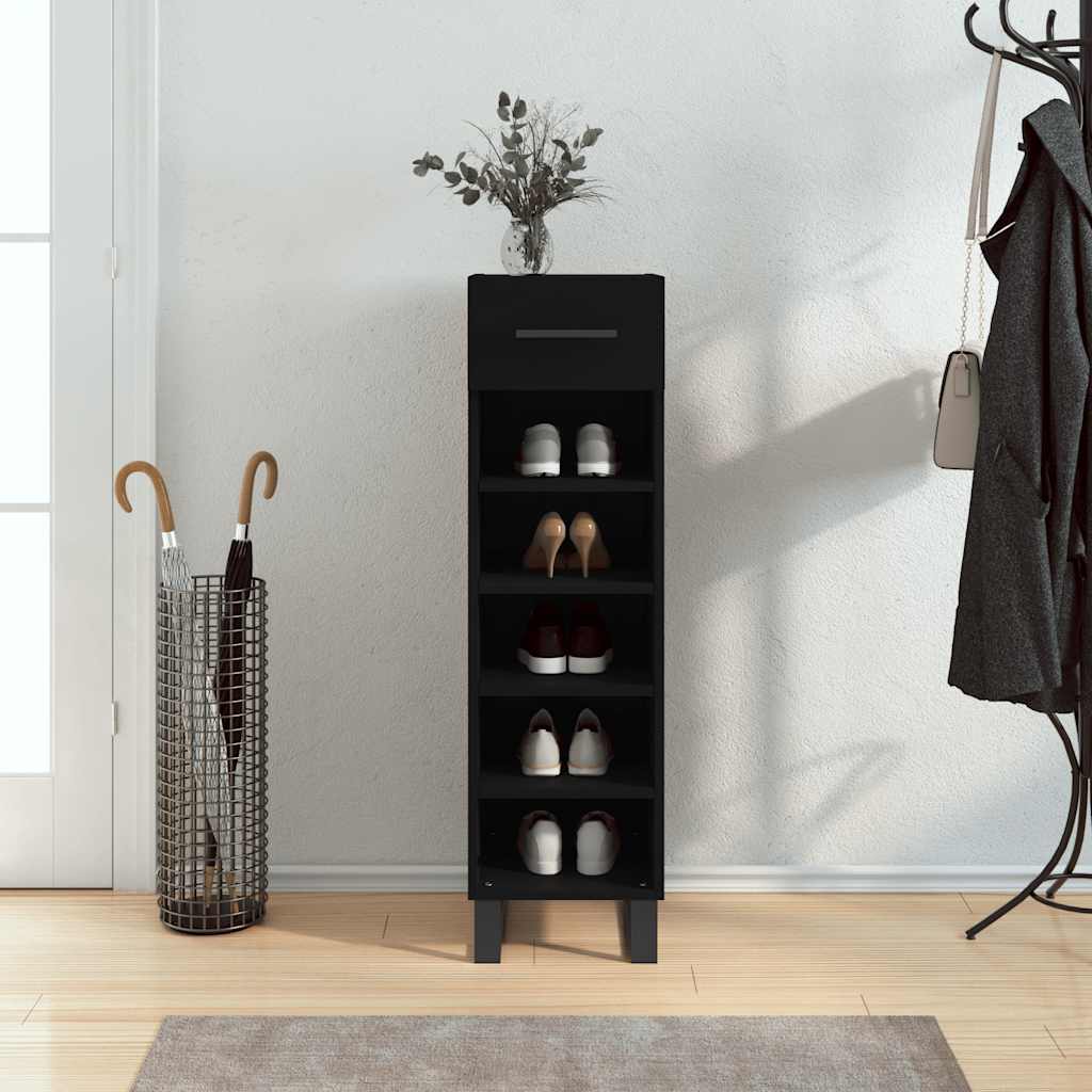 Schuhschrank Schwarz 30x35x105 cm